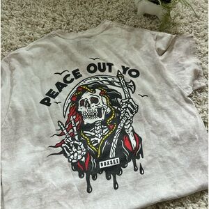Boxset peace out yo skater street style tiedye skull super cool grunge T…